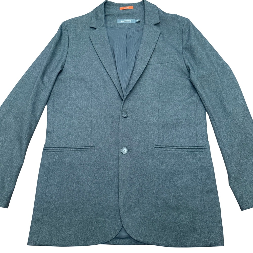 Bluffworks Gramercy Blazer Mens 40L Charcoal Classic Fit Travel Tech Jacket